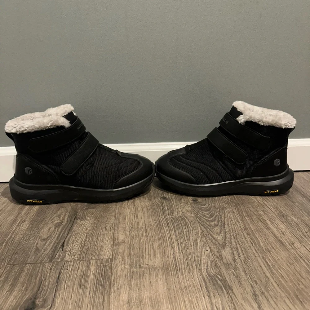 FitVille Men's Extra Wide Snow Boots Outdoor Winter Shoes Waterproof Lightweight